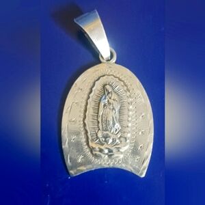 Vintage Sterling Our Lady of Guadalupe Pendant